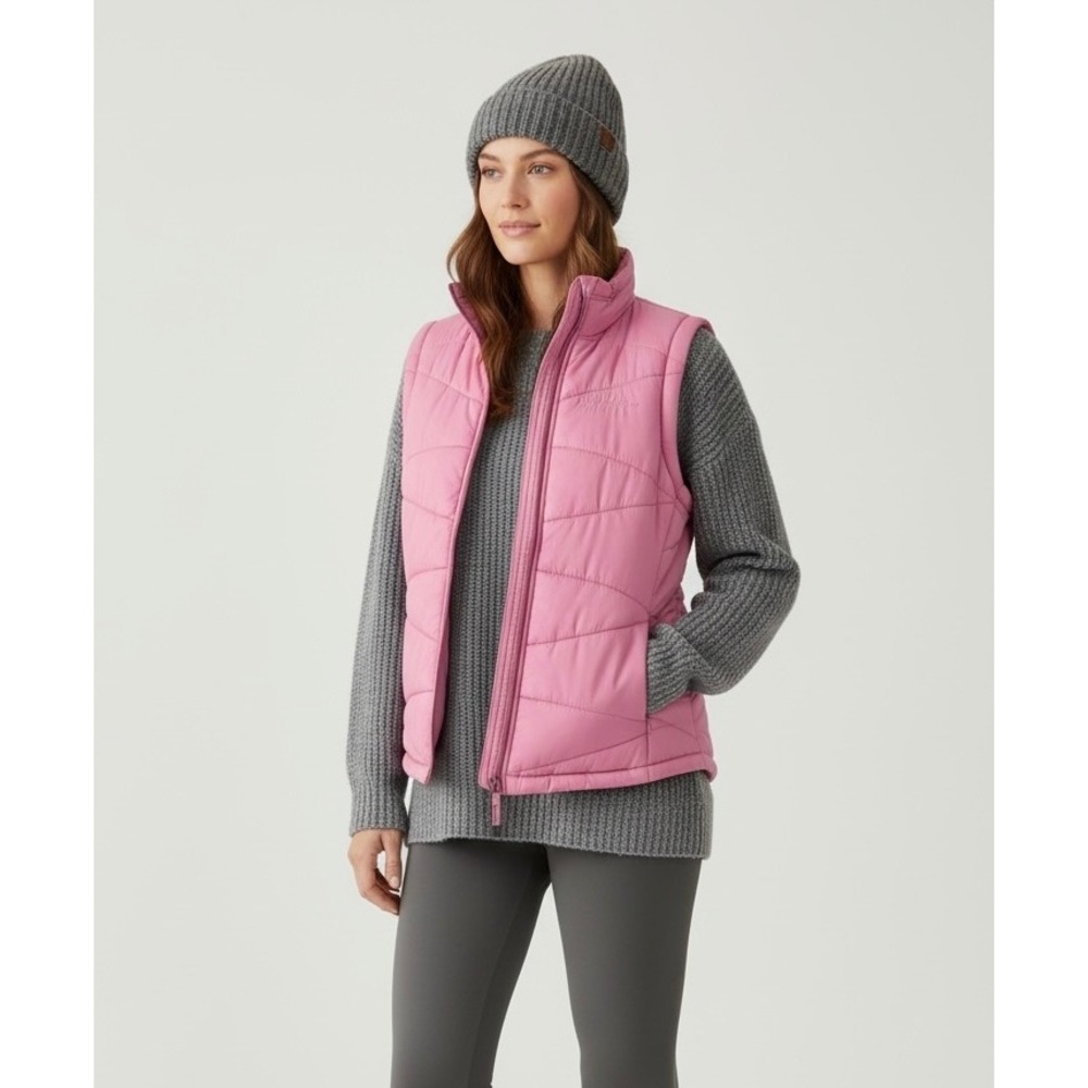 Wind River Women's Medium Pink Quilted‎ Puffer Vest Sleeveless Zip Up